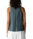 Long Sleeve Eileen Fisher Crinkled Weave Halter Neck Sleeveless Top Nile
