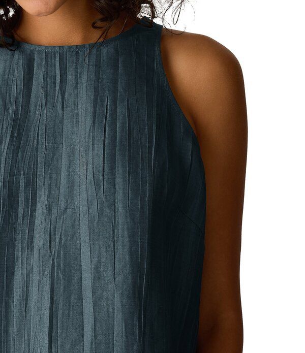 Long Sleeve Eileen Fisher Crinkled Weave Halter Neck Sleeveless Top Nile