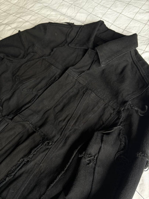 Rick Owens Denim Jackets Ant/Anti Scrap Jacket Black