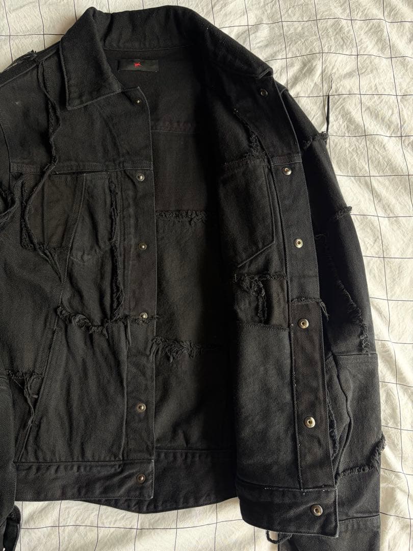 Rick Owens Denim Jackets Ant/Anti Scrap Jacket Black