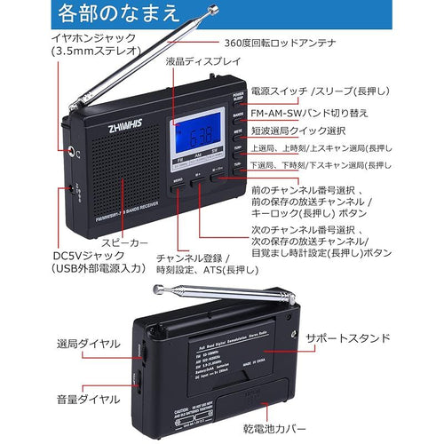 Portable Tv Zhiwhis Fm/Am/Sw Fm 0