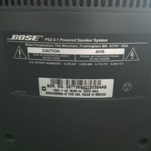Bose Sound Speaker Rear Bar Av3-2-1 Ps3-2-1