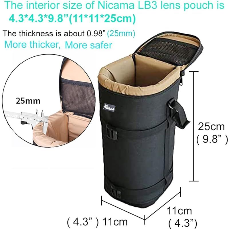 Camera Case Pouch Nicama Lb3 Nikon Af-S 70-200Mm Canon Ef 100-400Mm 100-500