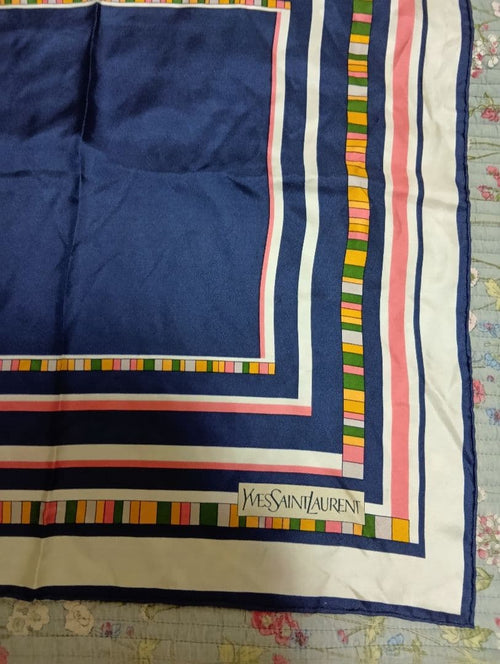 Yves Saint Laurent Bandanas Thin Scarves Ysl 100%