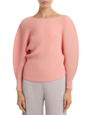 Long Sleeve Pleats Please Issey Miyake Misty Pleatedolman Top Flamingo Pink