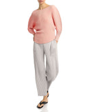 Long Sleeve Pleats Please Issey Miyake Misty Pleatedolman Top Flamingo Pink