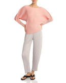 Long Sleeve Pleats Please Issey Miyake Misty Pleatedolman Top Flamingo Pink