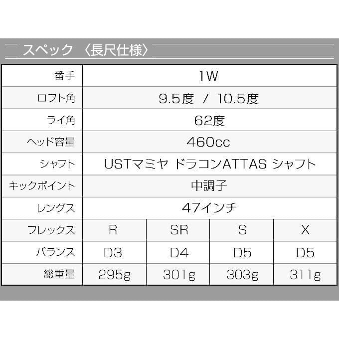 Works Golf Driver 47 Ust Attas 9.5 10.5 R Sr S