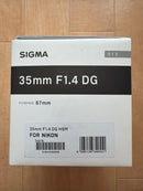 Sigma Lens (Single Focus) F1.4 Dg Hsm Art F