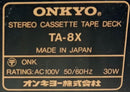 Onkyo Cd Md Cassette Deck Ta-8X