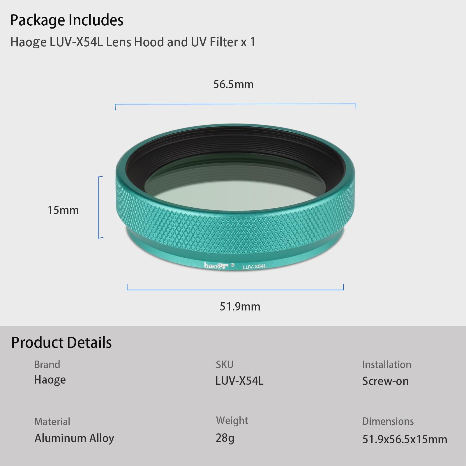Others Haoge Luv-X54L Mc Uv Ultraviolet For Fujifilm Fuji X100V