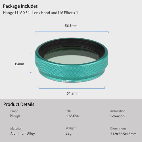 Others Haoge Luv-X54L Mc Uv Ultraviolet For Fujifilm Fuji X100V