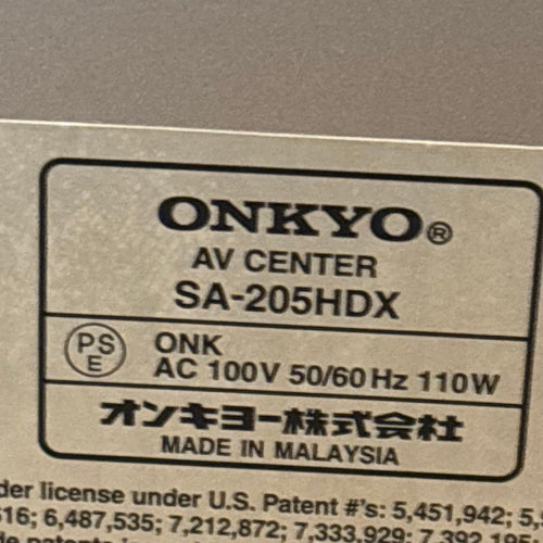Onkyo Av Amplifiers Sa-205Hdx 7 5.1Ch