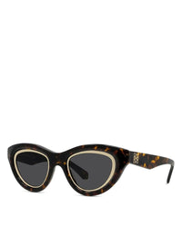 Loewe Sunglasses Cat Eye Shiny Dark Havana Solid Smoke