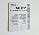 Nikon Zoom Lenses Af-S Nikkor 24-85Mm