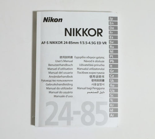 Nikon Zoom Lenses Af-S Nikkor 24-85Mm