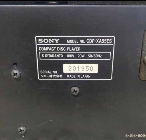 Sony Cd, Md Cassette Decks Cdp-Xa55Es