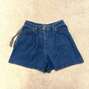 Miu Shorts Gingham Ribbon Denim 38