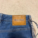 Miu Shorts Gingham Ribbon Denim 38