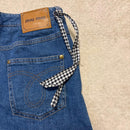 Miu Shorts Gingham Ribbon Denim 38