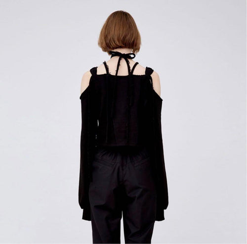 Viavanda Long Sleeve 2Way Halter Neck Sweatshirts