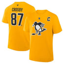T -Shirt Mens Fanaticsidney Crosby Gold Pittsburgh Penguins Alternate Stack
