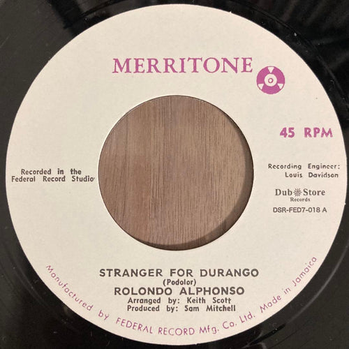 Overseas Music Roland Alphonso Stranger For Durango