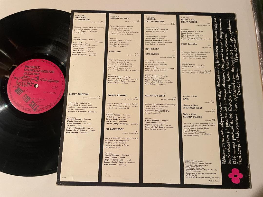 Western Music Krzysztof Komeda-Zofia-Rune Carlsson Lp