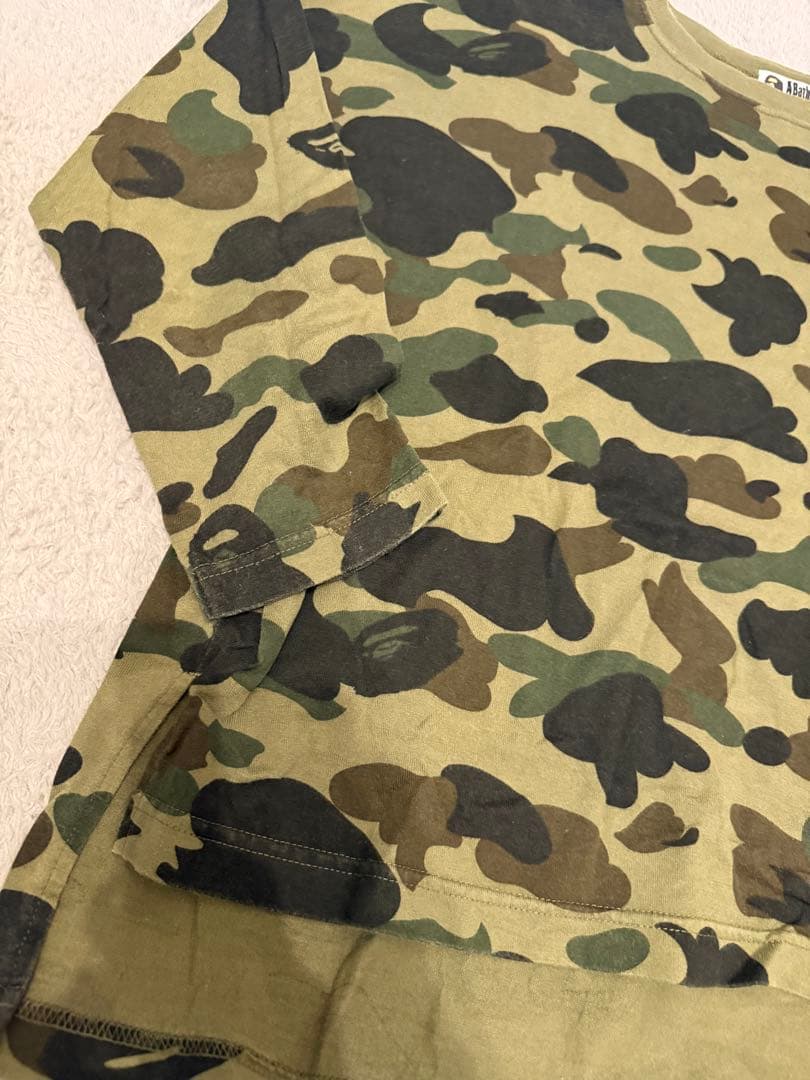 A Bathing Ape Half-Sleeve Three-Quarter-Sleeve Camo Tee