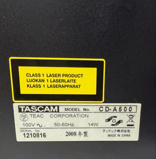 Tascam Cd, Md Cassette Decks Cd-A500