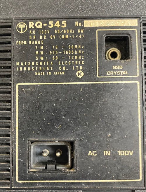 National Radios Radio Cassette Players Rq-545