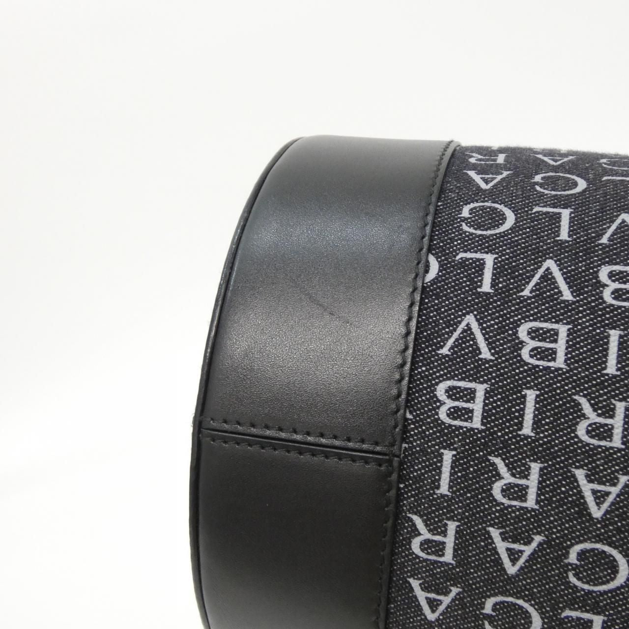Bvlgari Shoulder Bag Black+Gray( Silver(