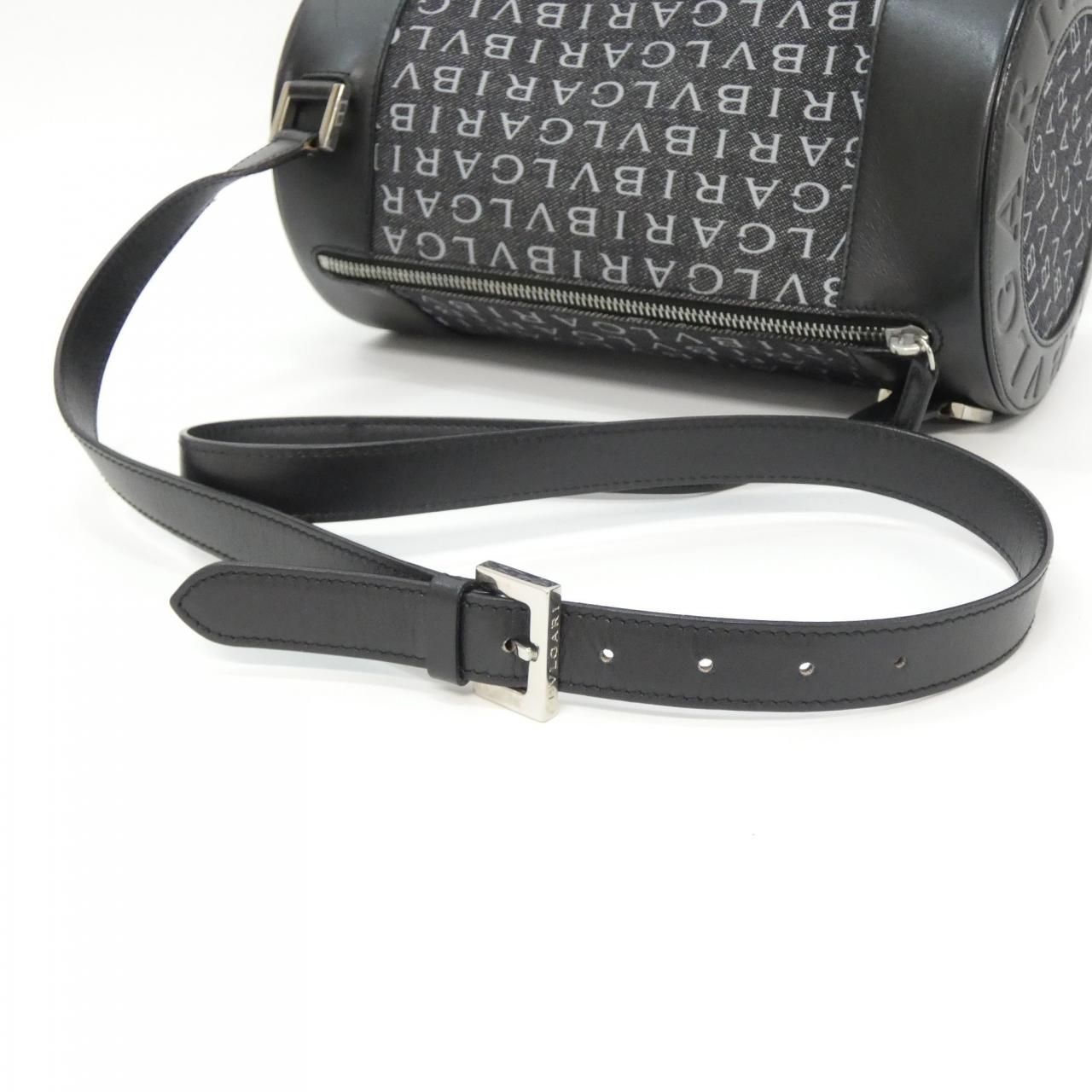 Bvlgari Shoulder Bag Black+Gray( Silver(
