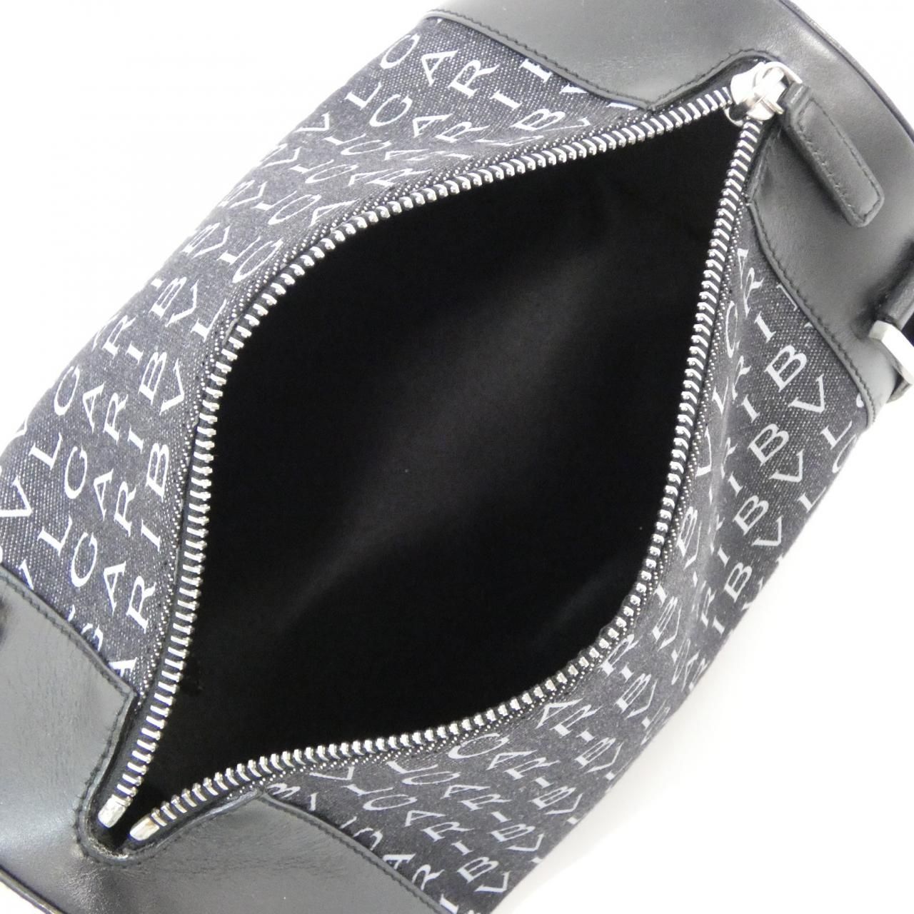Bvlgari Shoulder Bag Black+Gray( Silver(