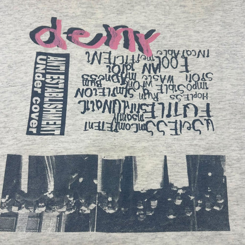 Undercover T-shirt des années 90 imprimé à la main avec police anti-émeute imprimé One And Only Punk