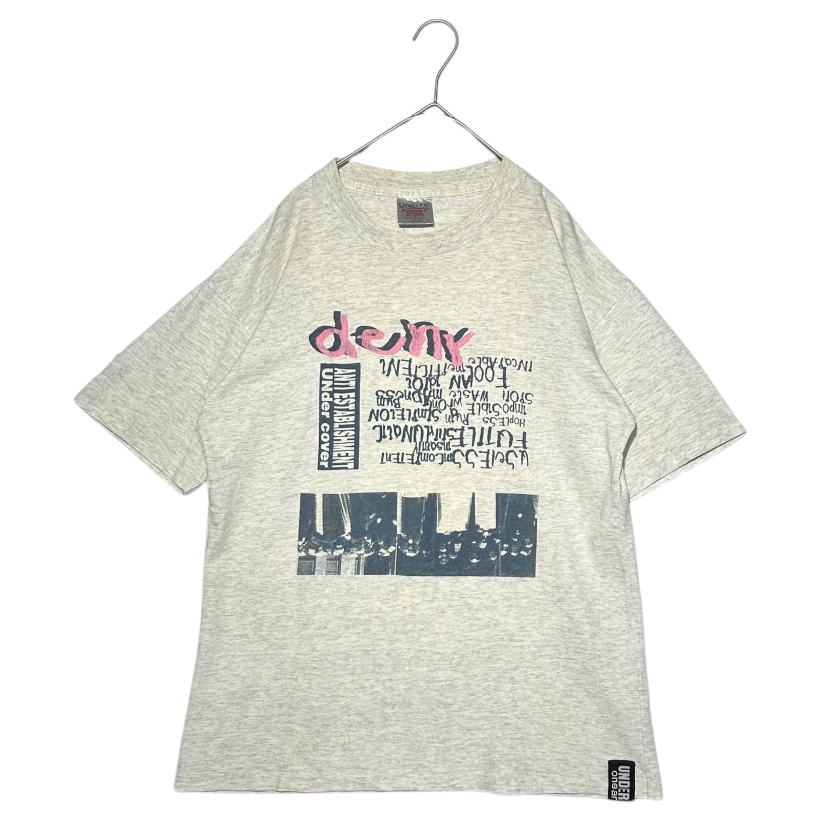 Undercover T-shirt des années 90 imprimé à la main avec police anti-émeute imprimé One And Only Punk
