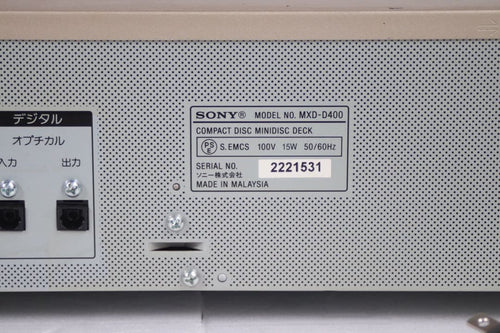 Sony Cd Sacd Players Mxd-D400 Md