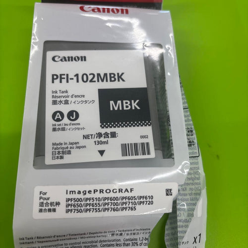 Ink Cartridges Refills 2 Canon Pfi-102Mbk 130