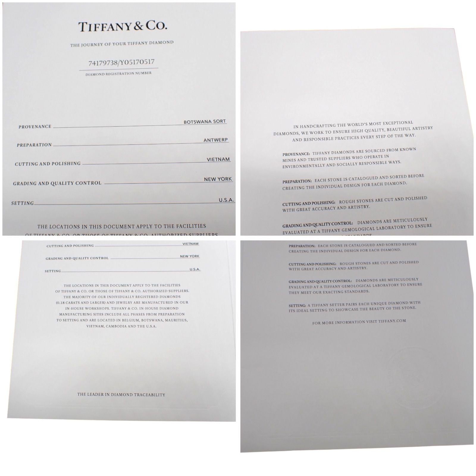 Tiffany Ring Co. 0.20Ct I Vs1 3Ex 4.5 5009