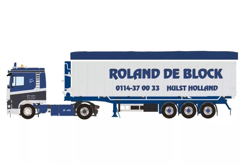 Others 1/50 Roland De Block Daf 95Xf Space Cab 4X2 Tipper Volume Trailer 3 Axle