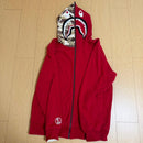 A Bathing Ape Hoodies Xxl Bape Ovo Shark Zip Hoodie Red