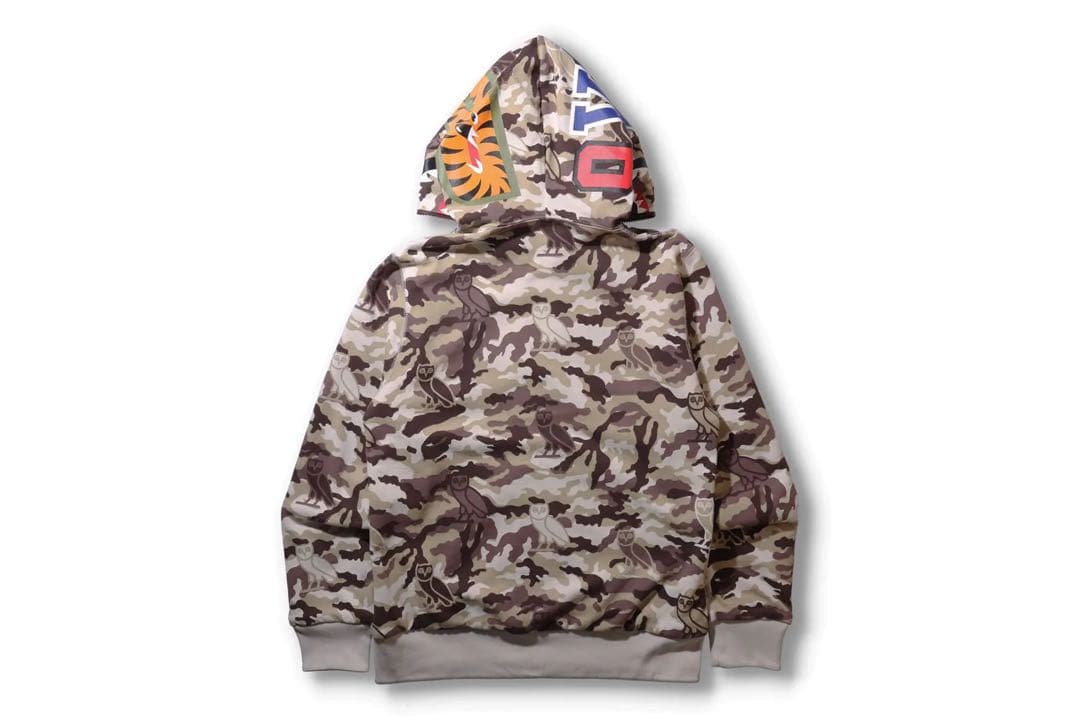 A Bathing Ape Hoodies Xxl Bape Ovo Shark Zip Hoodie Red