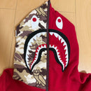 A Bathing Ape Hoodies Xxl Bape Ovo Shark Zip Hoodie Red