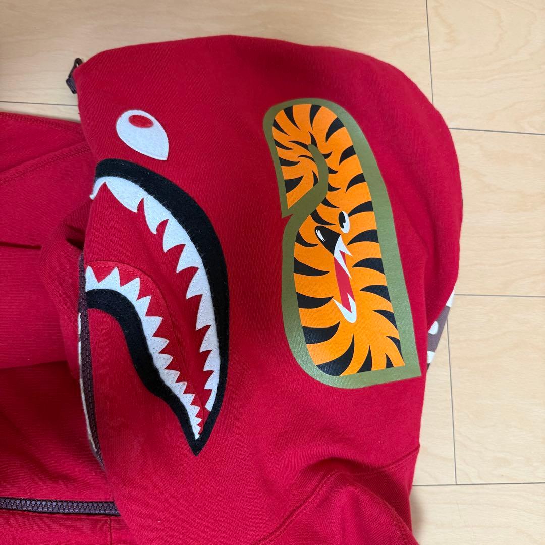 A Bathing Ape Hoodies Xxl Bape Ovo Shark Zip Hoodie Red