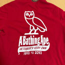 A Bathing Ape Hoodies Xxl Bape Ovo Shark Zip Hoodie Red