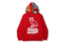 A Bathing Ape Hoodies Xxl Bape Ovo Shark Zip Hoodie Red