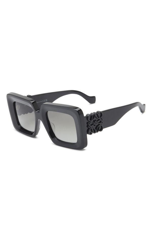 Loewe Sunglasses Anagram Square Sunglasseshiny Black Gradient Smoke