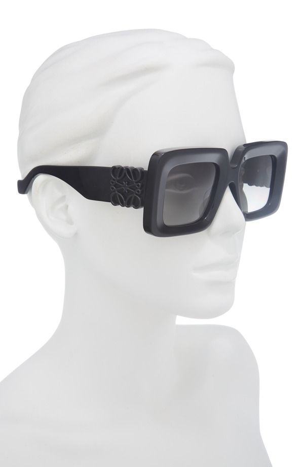 Loewe Sunglasses Anagram Square Sunglasseshiny Black Gradient Smoke