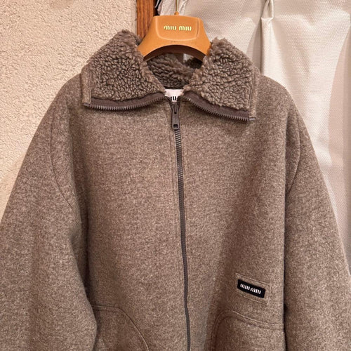 Miu Fleece Jackets Sherpa Miumiu 38