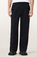 Others Allsaints Roland Pleated Cotton Linen Dress Pants Faded Black